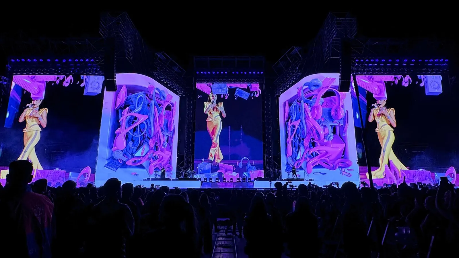 Entorno de producción con efectos de concierto